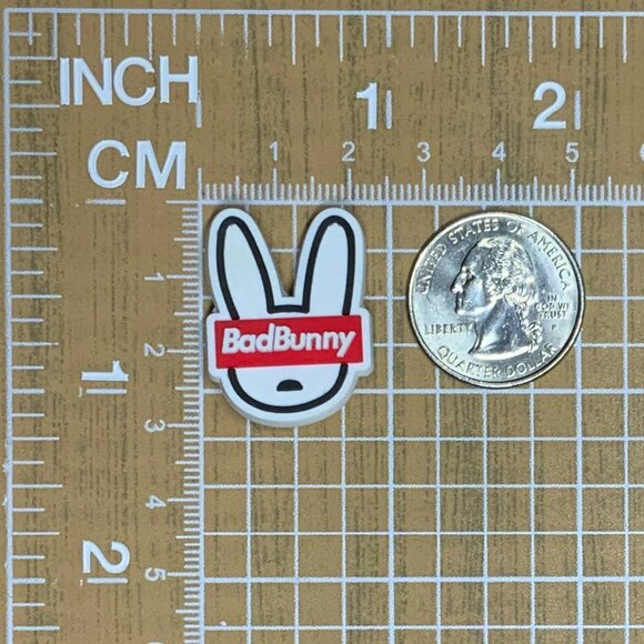NWOT Bad Bunny Croc Charm Supreme Style Logo - Picture 3 of 3